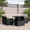 vidaXL 7 Piece Garden Sofa Set with Cushions Black Poly Rattan