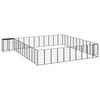 vidaXL 46-Panel Dog Playpen Black 50x100 cm Powder-coated Steel