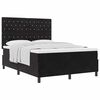 vidaXL Box Spring Bed Black and White 152 x 203 cm Velvet