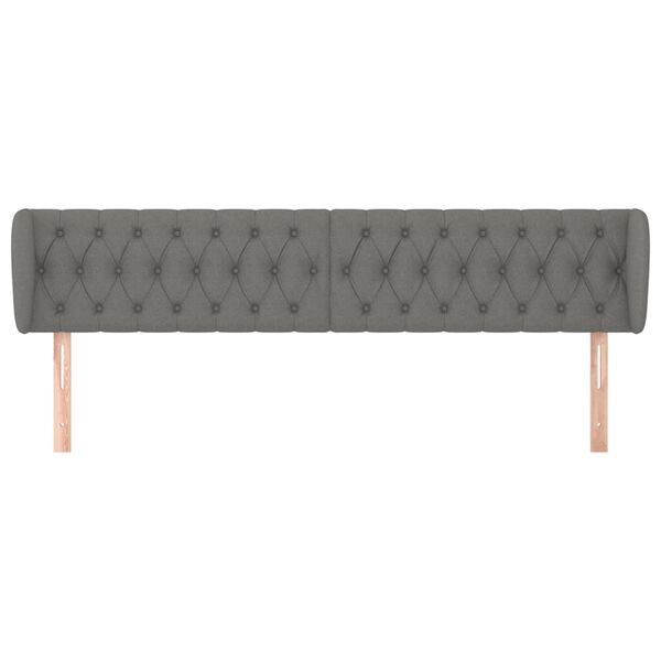 vidaXL Headboard with Ears Dark Grey 203 cm Fabric