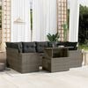 vidaXL 7 Piece Garden Sofa Set with Cushions Grey Poly Rattan