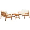 vidaXL Bistro Set with Cushion 3 pcs Brown Solid Acacia Wood