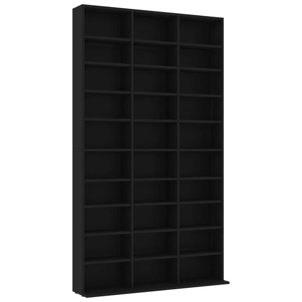 vidaXL CD Cabinet Black 102x16x177.5 cm Engineered Wood