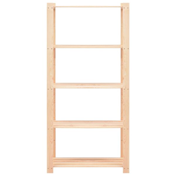 vidaXL 5-Tier Storage Racks 10 pcs 80x38x170 cm Solid Pinewood 250 kg