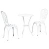 vidaXL Garden Bistro Set 3 pcs White Aluminium