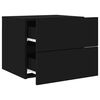 vidaXL Wall-mounted Bedside Cabinet with LED Lights Black