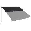 vidaXL Manual Retractable Awning with LED 300x250 cm Anthracite