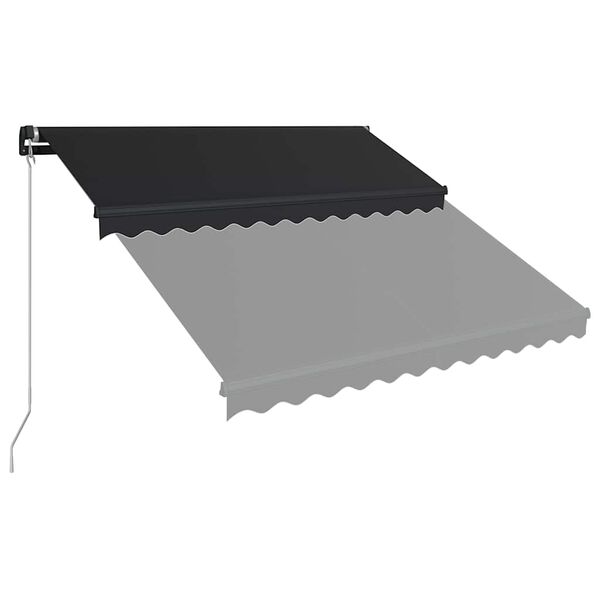 vidaXL Manual Retractable Awning with LED 300x250 cm Anthracite