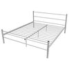 vidaXL Bed Frame without Mattress Grey Metal Queen Size