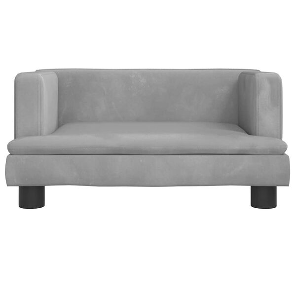 vidaXL Kids Sofa Light Grey 60x40x30 cm Velvet