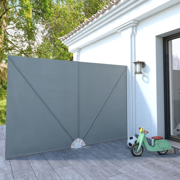 vidaXL Collapsible Terrace Side Awning Grey 300x200 cm