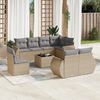 vidaXL 9 Piece Garden Sofa Set with Cushions Beige Poly Rattan