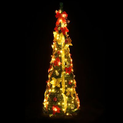 vidaXL Artificial Christmas Tree Pop-up 200 LEDs Green 210 cm