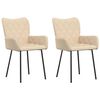 vidaXL Dining Chairs 2 pcs Cream Fabric