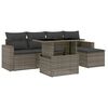 vidaXL 6 Piece Garden Sofa Set with Cushions Grey Poly Rattan