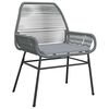 vidaXL 7 Piece Garden Dining Set with Cushions Grey Poly Rattan Glass