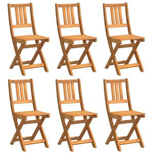 vidaXL Garden Chair Folding 6 pcs Oil Natural 40 x 42 x 85 cm