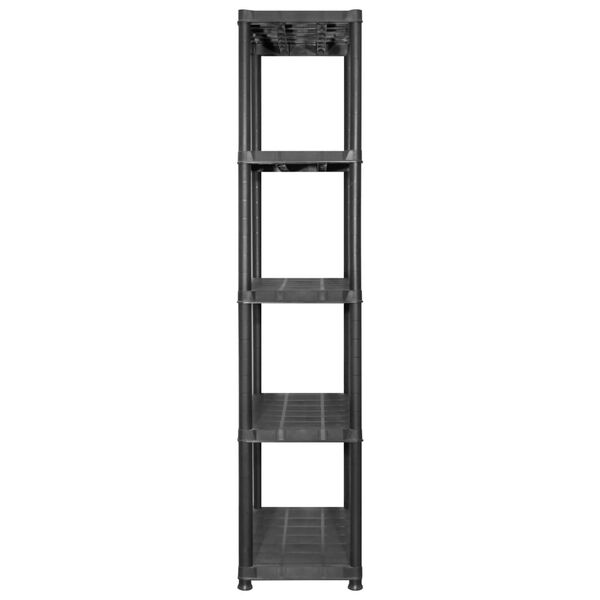vidaXL Storage Shelf 5-Tier Black 213x38x170 cm Plastic