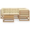 vidaXL 5 Piece Garden Lounge Set with Cushions Solid Pinewood