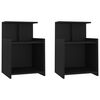 vidaXL Bed Cabinet | Set of 2 | Black | Engineered wood | Medium | Bed Cabinet