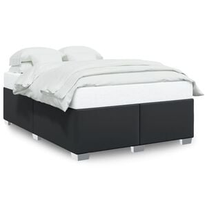 vidaXL Bed Frame without Mattress Black Queen Faux Leather