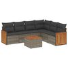 vidaXL 7 Piece Garden Sofa Set with Cushions Grey Poly Rattan