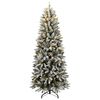 vidaXL Artificial Christmas Tree 300 LEDs and Flocked Snow 210 cm