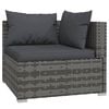 vidaXL 14 Piece Garden Lounge Set with Cushions Grey Poly Rattan
