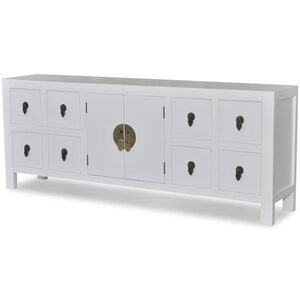 vidaXL Sideboard | White | MDF, Pinewood | Large | Doors | Asian Style Sideboard