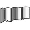 vidaXL Dog Gate with Door Foldable 6 Panels Black 300 cm&nbsp;Poplar Wood