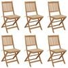 vidaXL Folding Chairs 6 pcs with Cushions Solid Acacia Wood