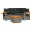 vidaXL 5 Piece Garden Sofa Set with Cushions Grey Poly Rattan