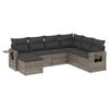 vidaXL 7 Piece Garden Sofa Set with Cushions Grey Poly Rattan