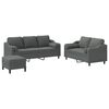 vidaXL 3 Piece Sofa Set with Pillows Dark Grey Fabric