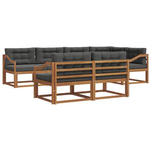 vidaXL Outdoor Sofa Set 8 pcs Natural and Anthracite