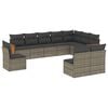 vidaXL 10 Piece Garden Sofa Set with Cushions Grey Poly Rattan