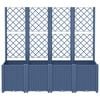 vidaXL Garden Planter with Trellis Blue Grey 160x40x140 cm PP