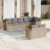 vidaXL 8 Piece Garden Sofa Set with Cushions Mix Beige Poly Rattan