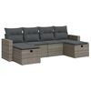 vidaXL 6 Piece Garden Sofa Set with Cushions Grey Poly Rattan