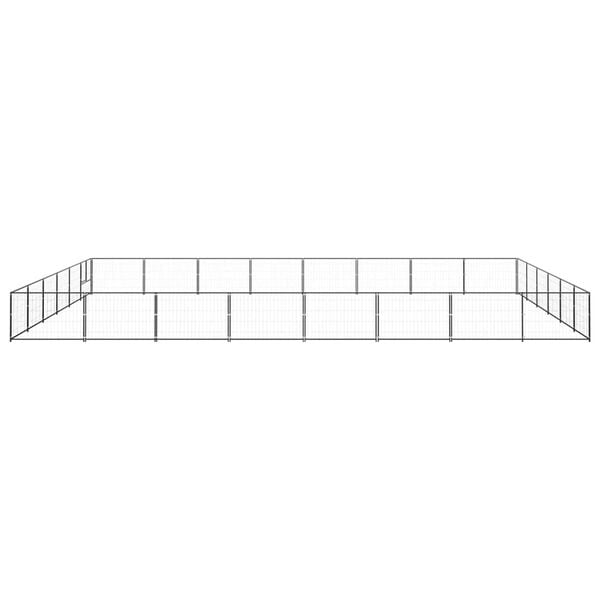 vidaXL Dog Kennel Black 48 m² Steel