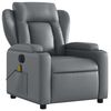 vidaXL Electric Massage Recliner Chair Grey Faux Leather