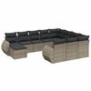 vidaXL 11 Piece Garden Sofa Set with Cushions Grey Poly Rattan