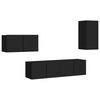 vidaXL TV Cabinet Set | Black | Engineered Wood | Compact | TV Cabinet Set
