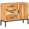 vidaXL Sideboard | Acacia Wood Tone | Solid Acacia wood, Powder-coated iron