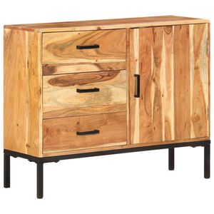 vidaXL Sideboard | Acacia Wood Tone | Solid Acacia wood, Powder-coated iron