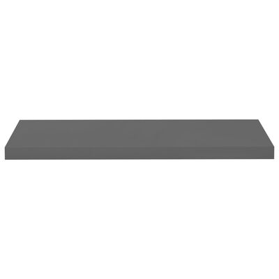 vidaXL Floating Wall Shelf High Gloss Grey 80x23.5x3.8 cm MDF