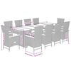 vidaXL 11 Piece Garden Dining Set with Cushions Black Poly Rattan
