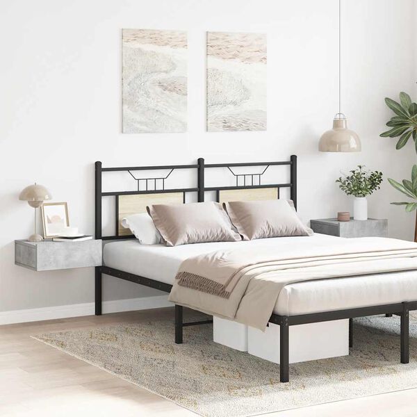 vidaXL Floating Nightstands 2 pcs Concrete Grey 40x30x15 cm Engineered Wood