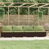 vidaXL 4-Seater Sofa with Cushions Brown Poly Rattan