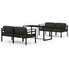 vidaXL 5 Piece Garden Lounge Set with Cushions Aluminium Anthracite